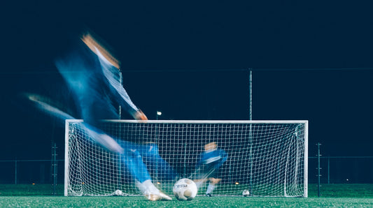 Soccer player training on the field